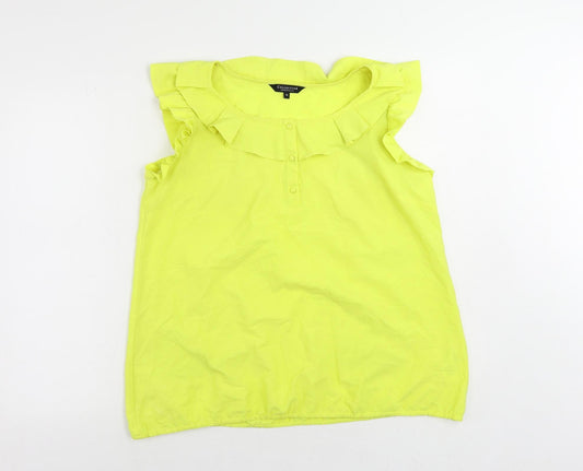 Womens UK Size 16 Debenhams Yellow Basic Blouse