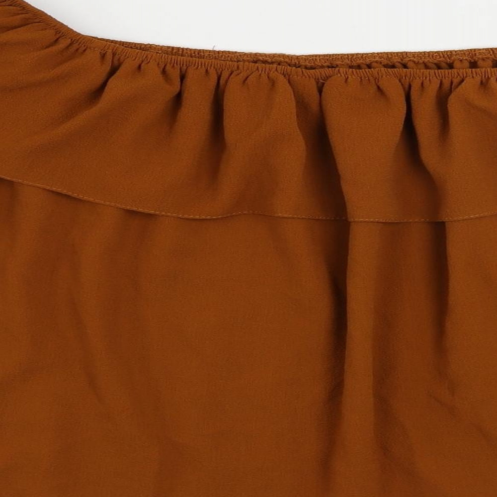 Womens UK Size 16 New Look Brown Basic Blouse