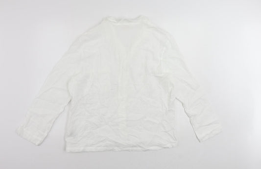 Womens UK Size 14 Marks and Spencer White Basic Button-Up