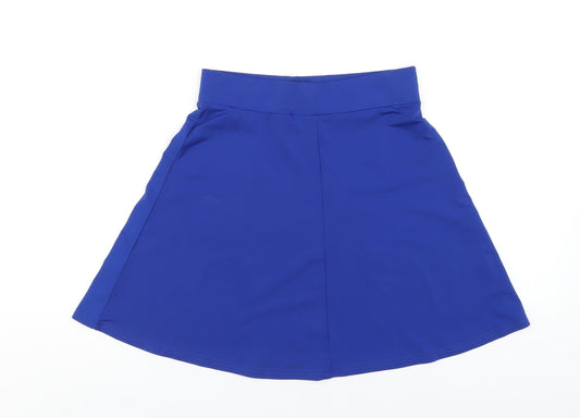 H&M Womens Blue Polyester A-Line Skirt Size S