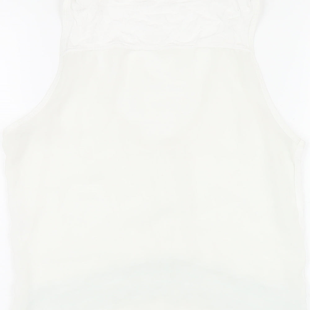 Womens UK Size 10 Karen Millen White Basic Tank