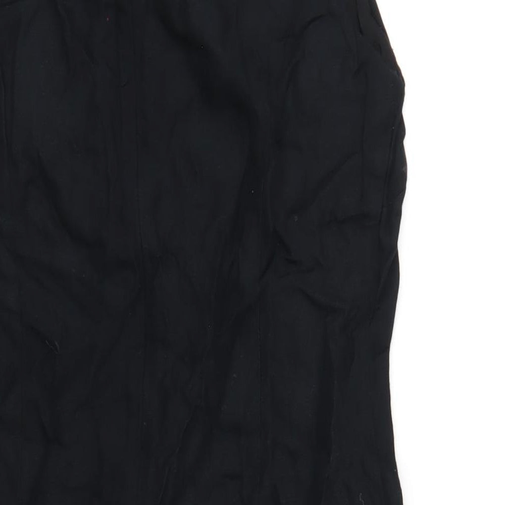 Monsoon Womens Black Viscose Tank Dress Size 12 Round Neck Zip