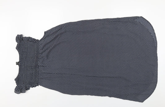 H&M Womens Blue Geometric Polyester A-Line Size 10 Round Neck Pullover