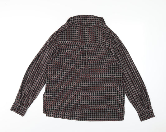 Womens UK Size 14 NEXT Black Basic Button-Up