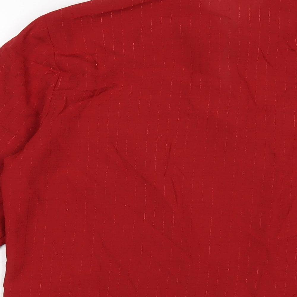 Womens UK Size 12 Marks and Spencer Red Basic Button-Up