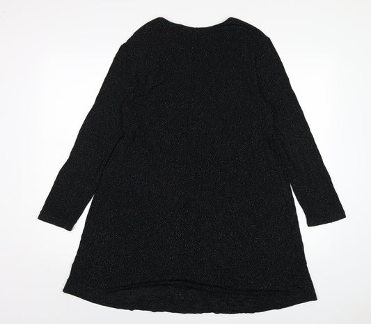 Dorothy Perkins Womens Black Acetate A-Line Size 18 Round Neck Pullover