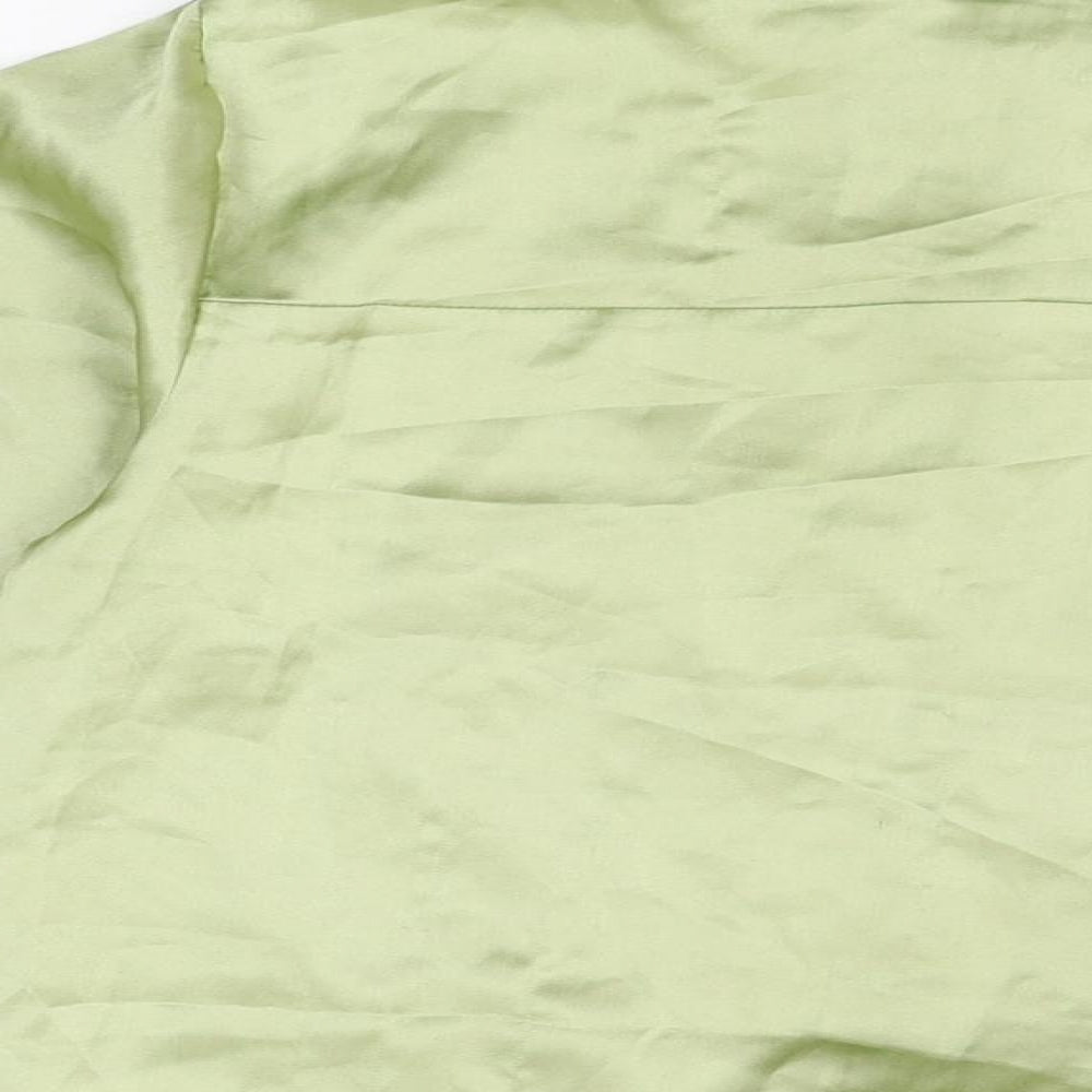 Womens UK Size 6 PRETTYLITTLETHING Green Basic Button-Up