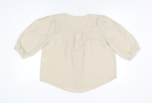 Womens UK Size 8 Boohoo Beige Basic Blouse