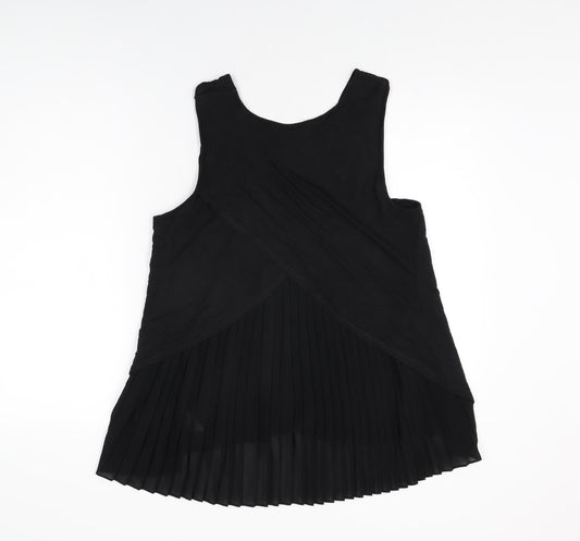 Womens UK Size L ecru Black Basic T-Shirt