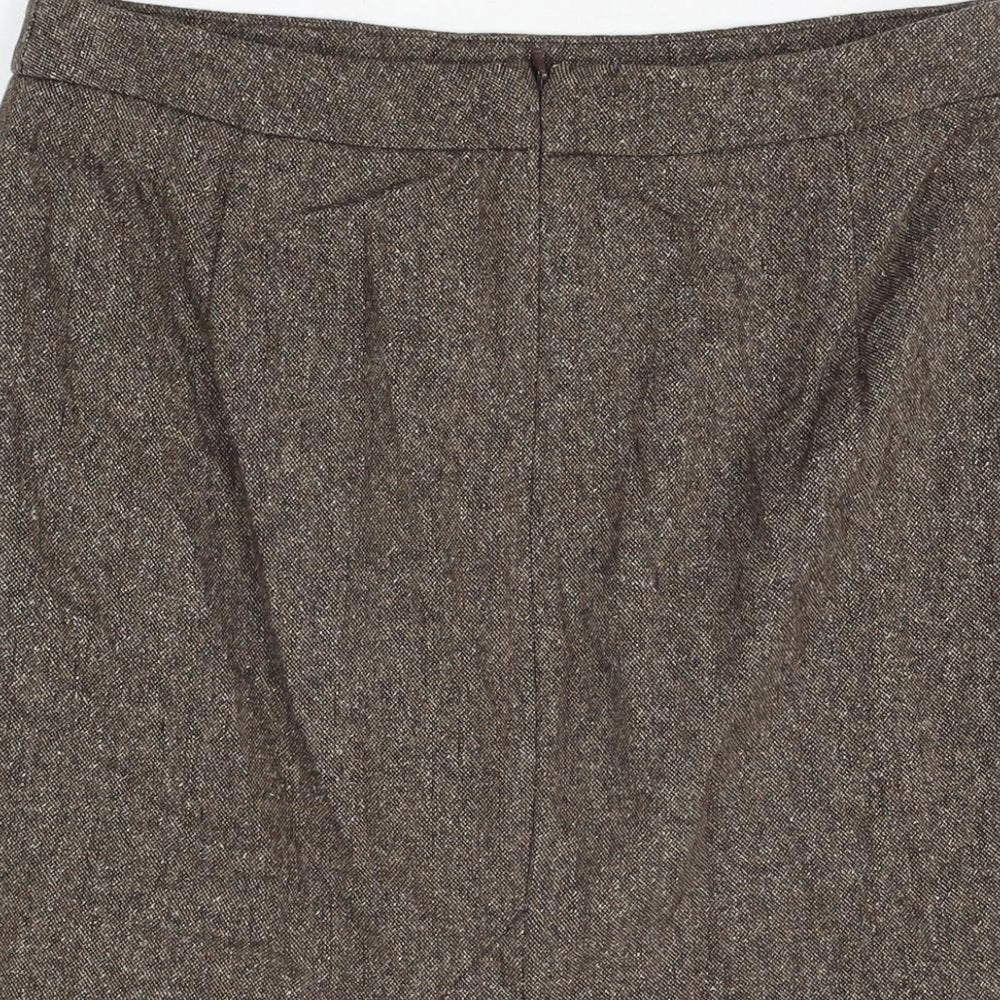 French Connection Womens Brown Polyester A-Line Skirt Size 10 Zip