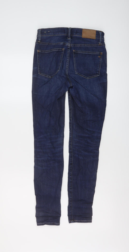 Madewell Womens Blue Cotton Skinny Jeans Size 25 in L28 in Regular Button