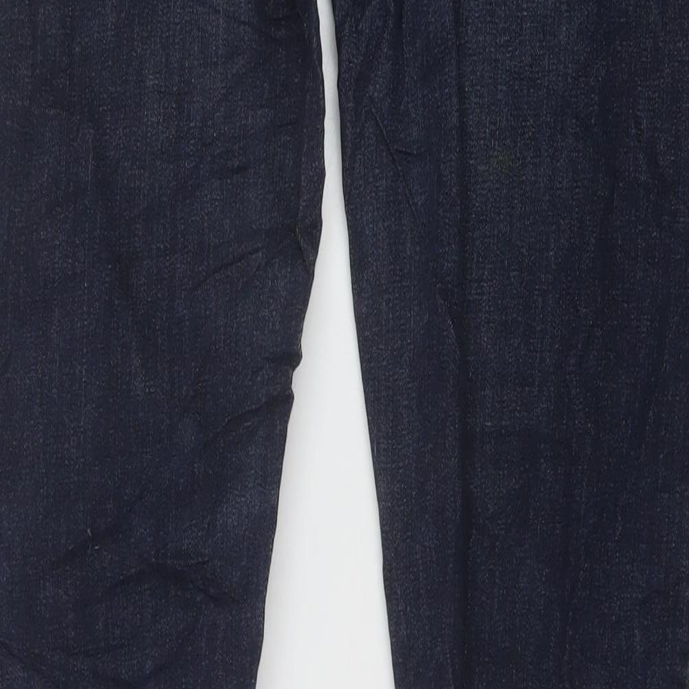 Zara Mens Blue Cotton Straight Jeans Size 32 in L31 in Regular Button