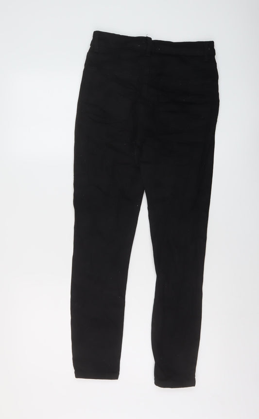 Denim & Co. Womens Black Cotton Skinny Jeans Size 12 L27 in Regular Button
