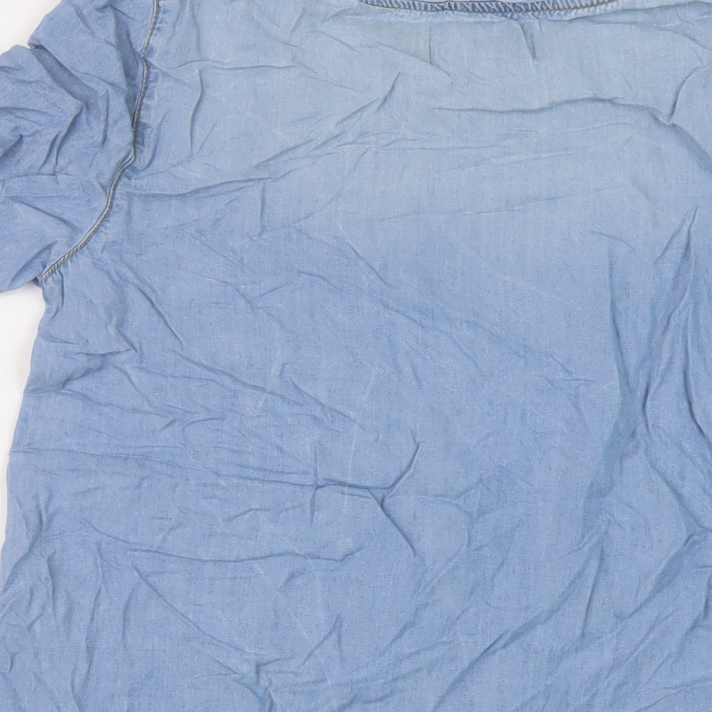 Womens UK Size 10 New Look Blue Basic Blouse