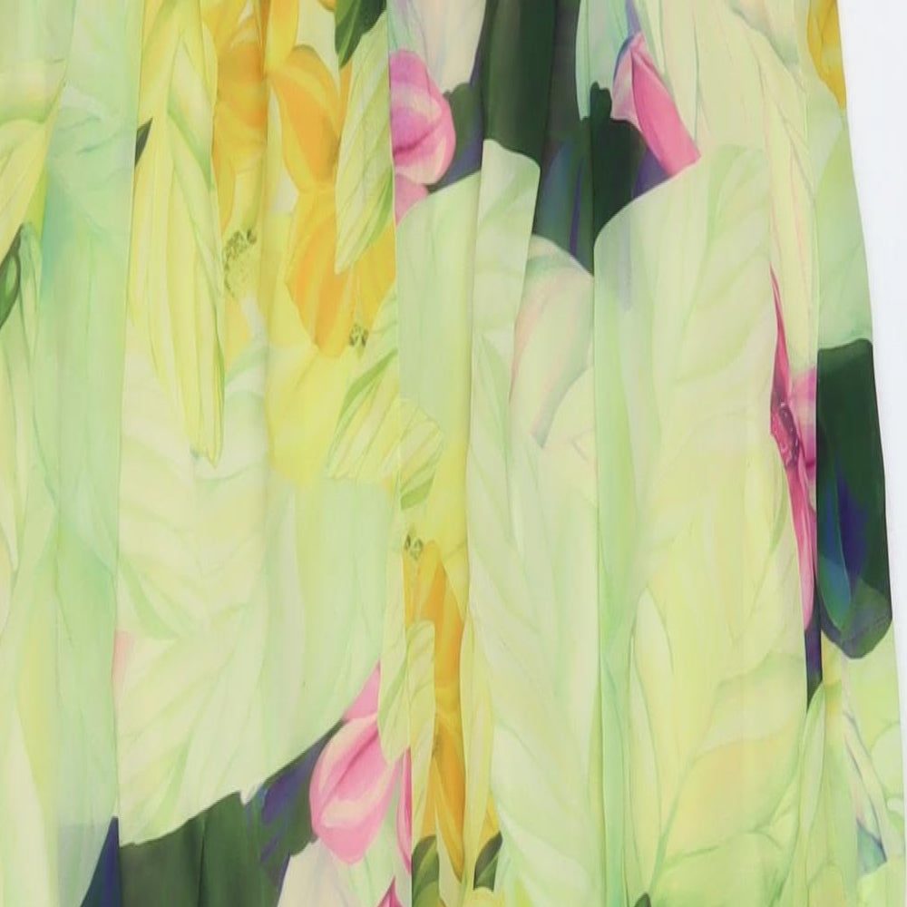 Almost Famous Womens Multicoloured Floral Viscose Maxi Size 10 Sweetheart Zip