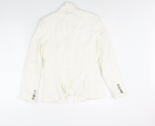 Per Una Womens Ivory Jacket Blazer Size 10 Hook & Eye
