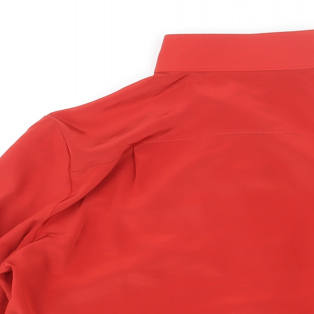 Womens UK Size 10 St Michael Red Basic Button-Up