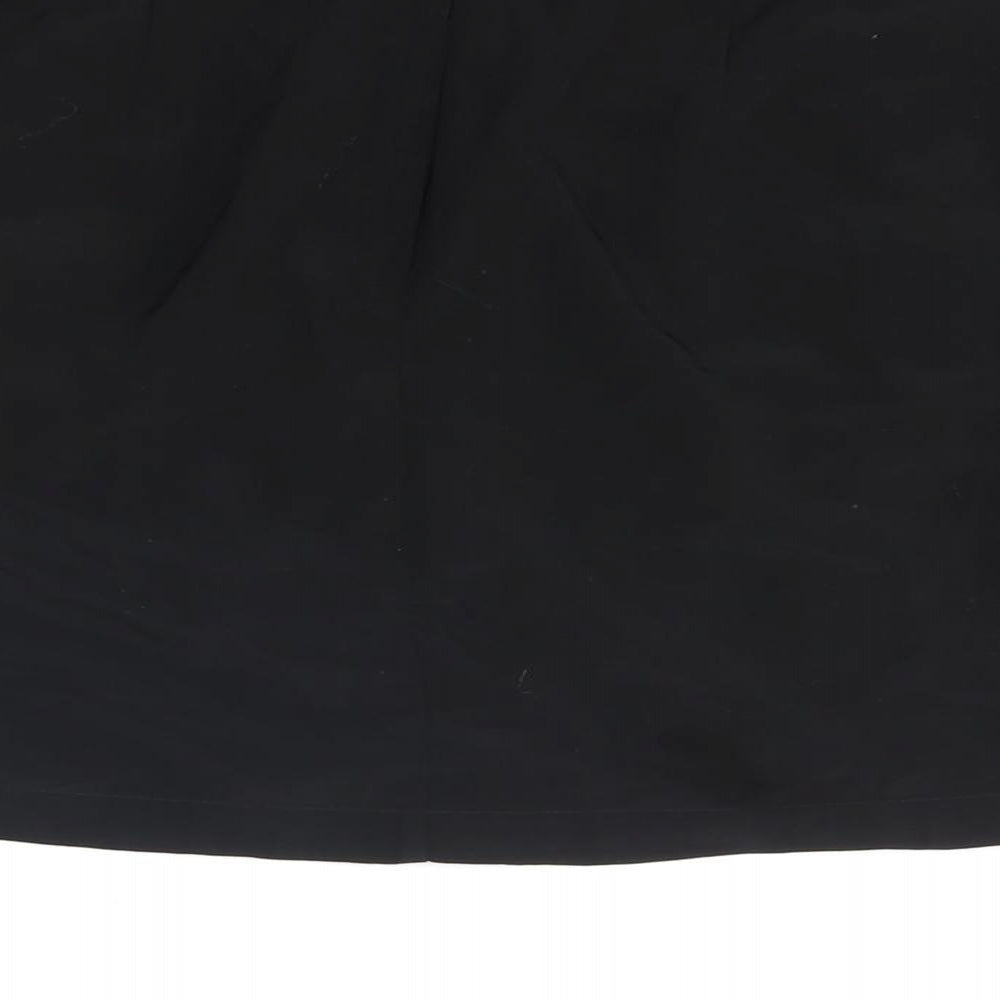 H&M Womens Black Polyester A-Line Skirt Size 6 Zip