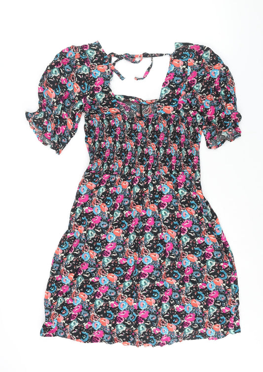 NEXT Womens Multicoloured Geometric Viscose Shift Size 12 Square Neck Tie