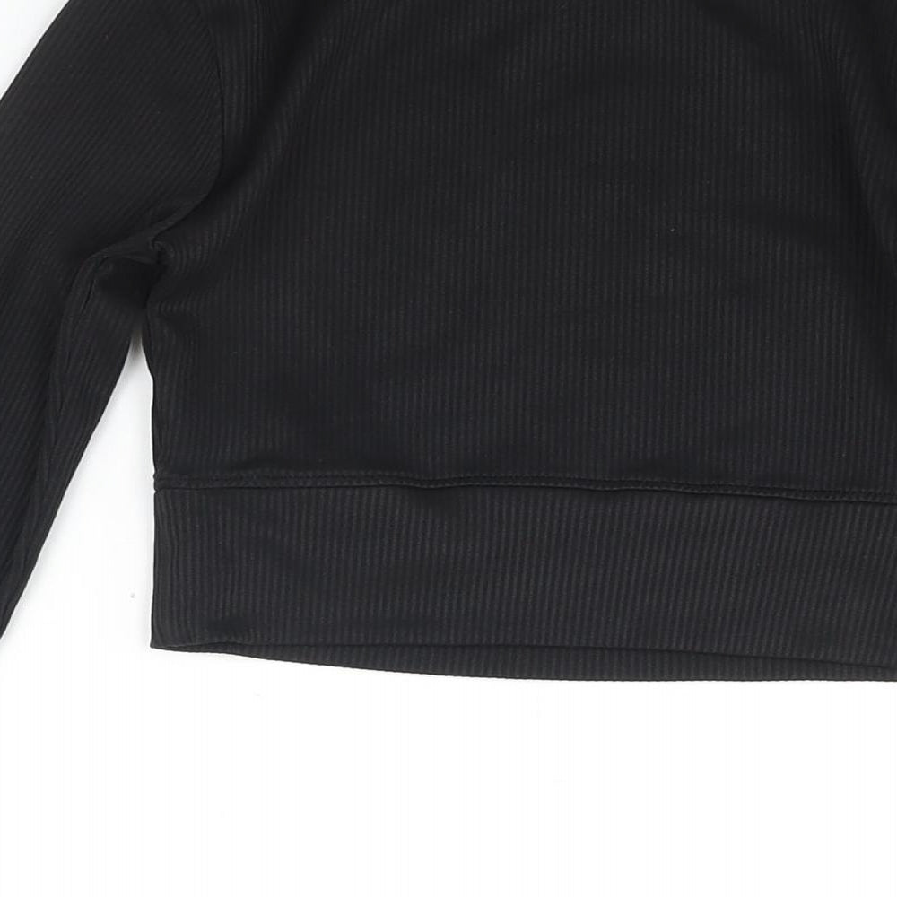 Womens UK Size S Divided by H&M Black Cropped Blouse