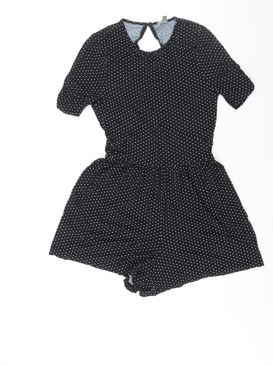 Womens UK Size 8 ASOS One-Piece Black Playsuit