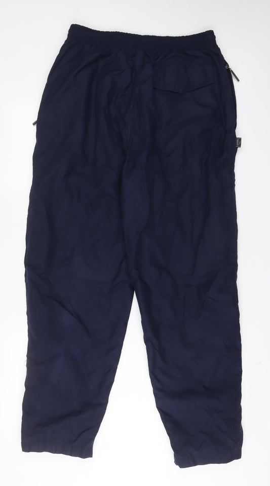 Donnay Mens Blue Polyester Windbreaker Trousers Size M L31 in Regular Drawstring - Zip Pockets