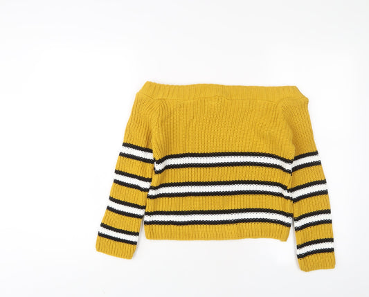 Womens UK Size M Cameo Rose Yellow Pullover Jumper
