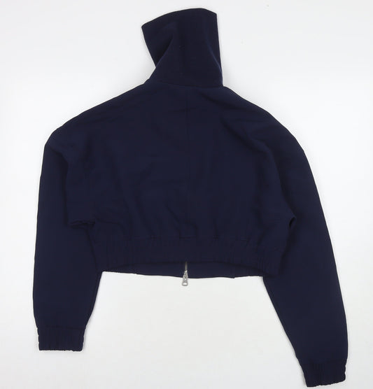 Pull&Bear Womens Blue Bomber Jacket Jacket Size S Zip