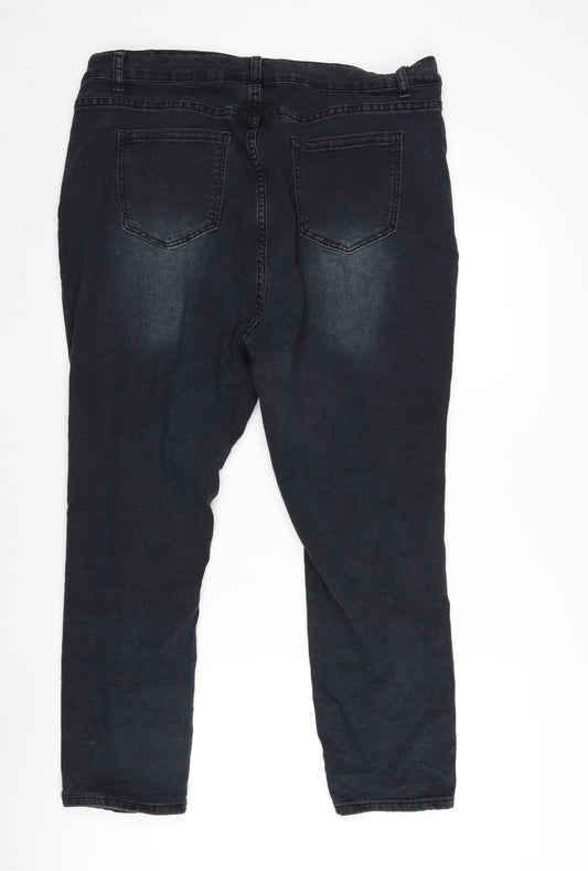 SheIn Womens Grey Cotton Blend Straight Jeans Size 38 in L24 in Regular Zip