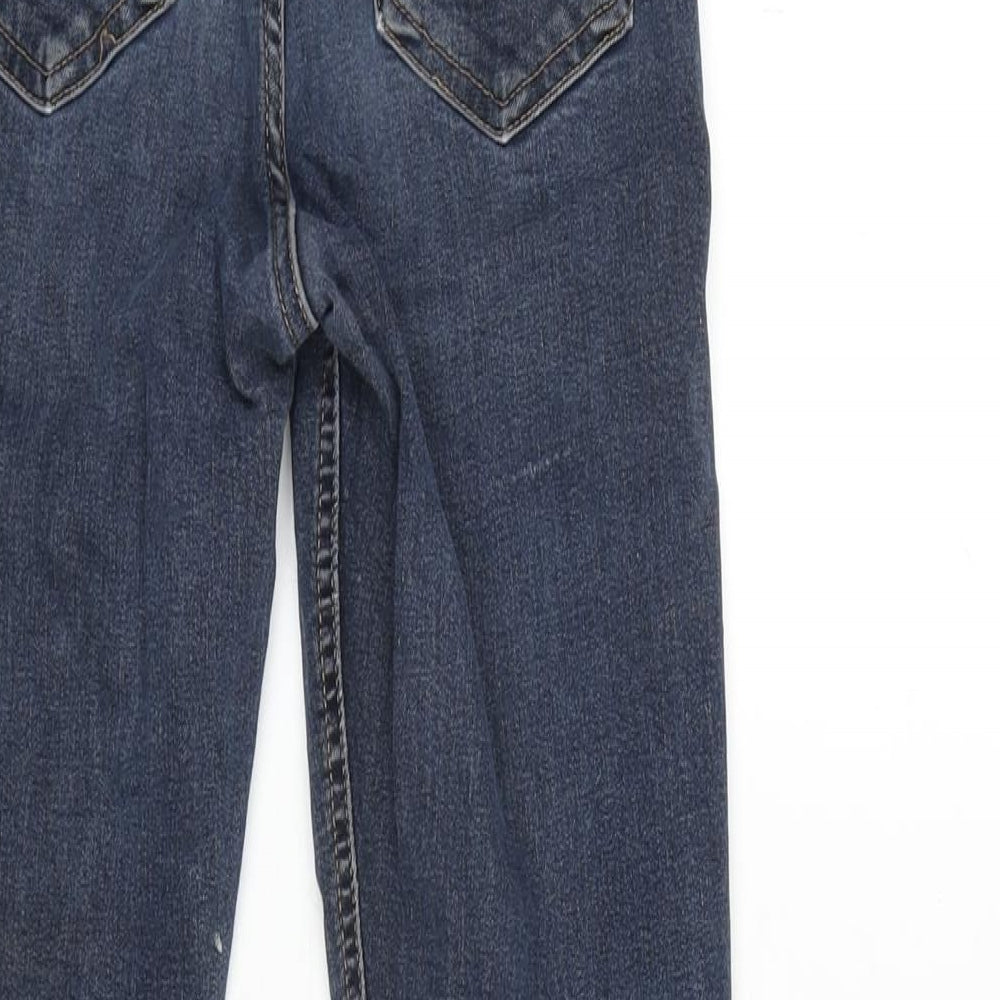 Topshop Womens Blue Cotton Blend Tapered Jeans Size 26 in L26 in Regular Zip