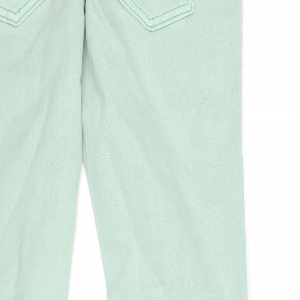 NEXT Womens Green Cotton Blend Skinny Jeans Size 12 L30 in Regular Zip