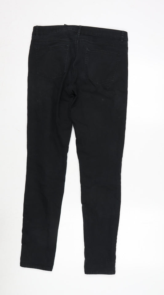 Womens UK Size 12 H&M Regular Fit Tapered Black Jeans
