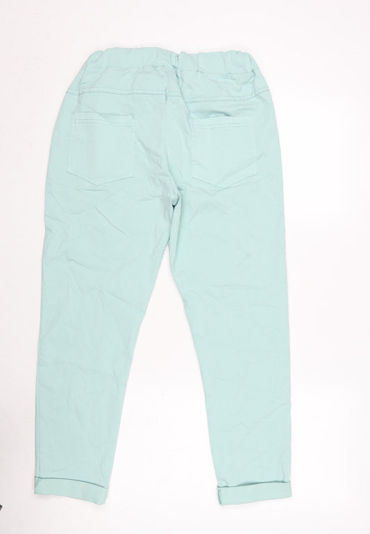 Womens UK Size 30 in Made in Italy Regular Fit Green Trousers