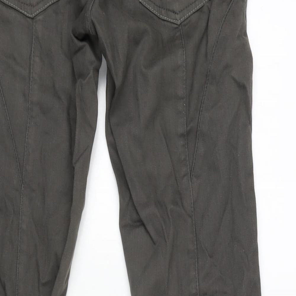 NEXT Womens Grey Cotton Blend Straight Jeans Size 12 L29 in Regular Zip - Zips To Bottom Side Of Legs