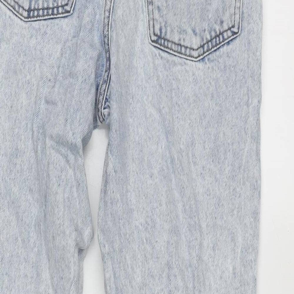 Denim & Co. Womens Blue Cotton Tapered Jeans Size 8 L26.5 in Regular Zip