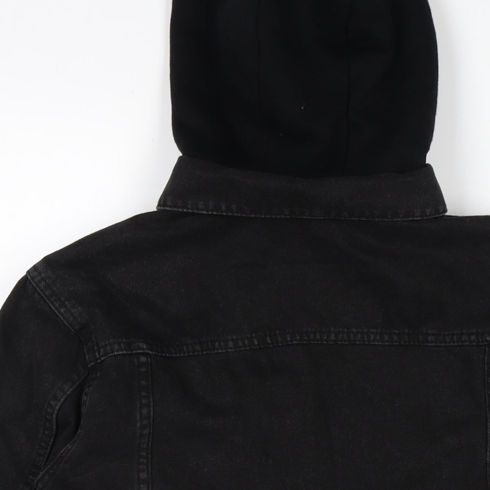 Womens UK Size 10 Zara Black Biker Coat