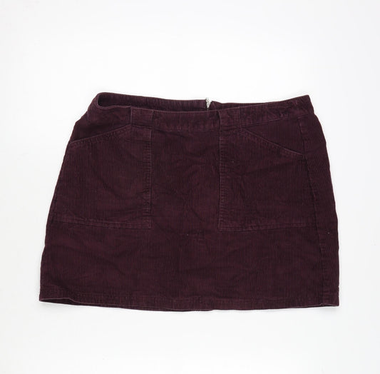 Womens UK Size 14 F&F A-Line Corduroy Skirt