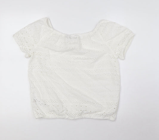 Womens UK Size 10 Dorothy Perkins White Basic T-Shirt