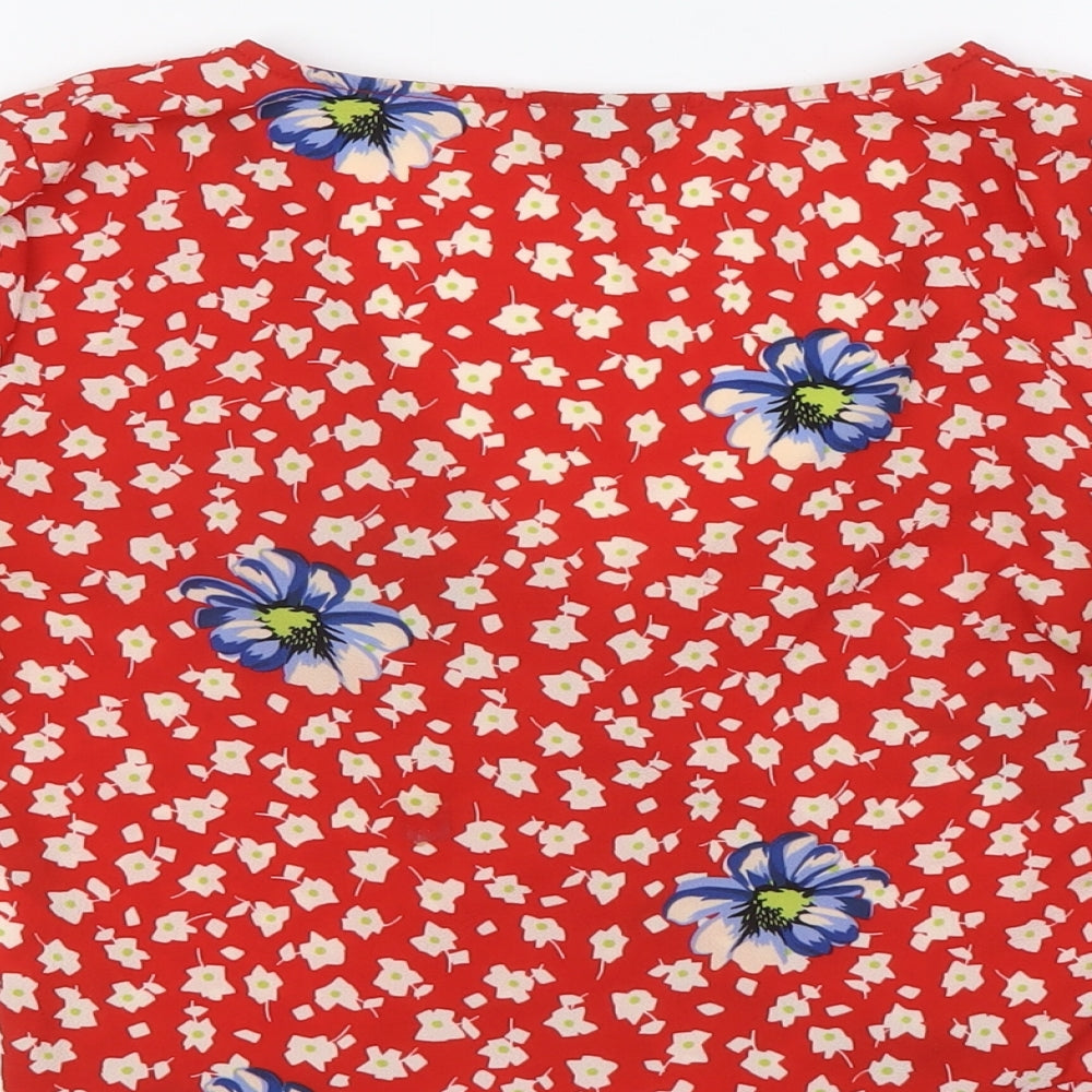 Womens UK Size 6 Topshop Red Basic Blouse