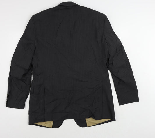Mens UK Size 42 Racing Green Regular Black Suit Jacket