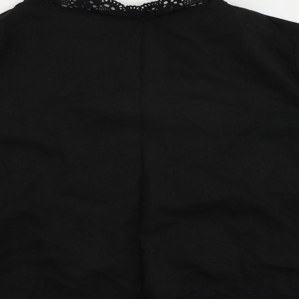 Womens UK Size 12 Wardrobe Black Kimono Blouse