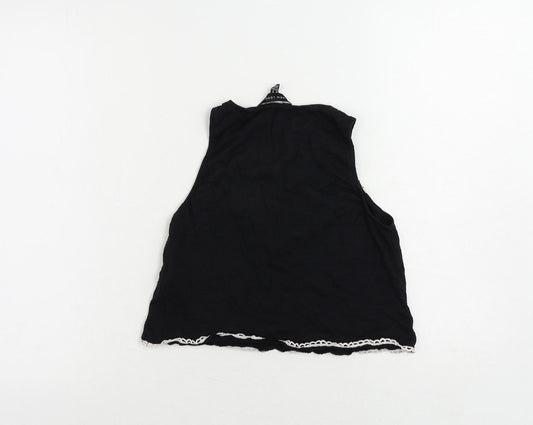 Womens UK Size 10 New Look Black Cropped Tank