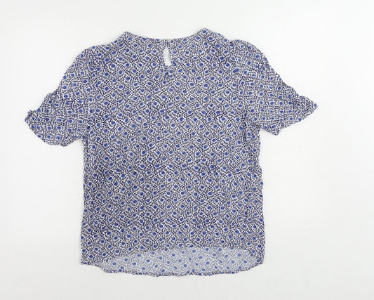 Womens UK Size 10 Marks and Spencer Blue Basic Blouse