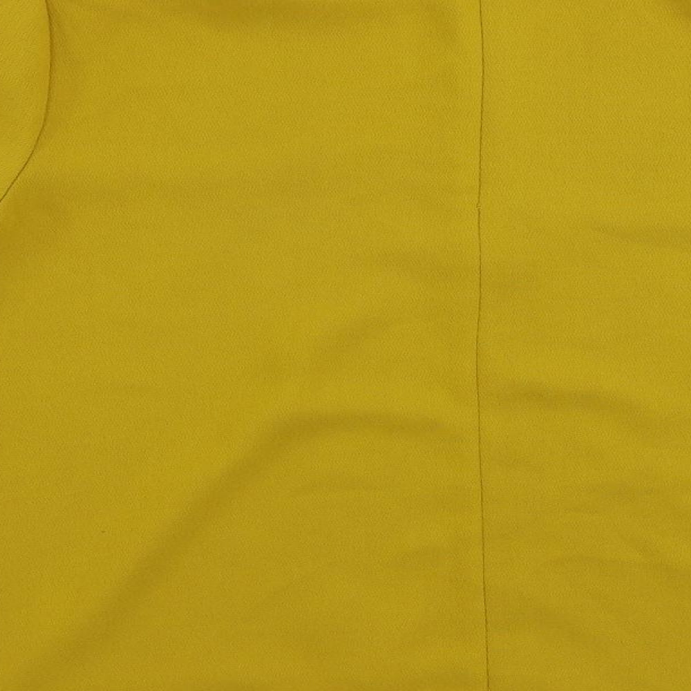 Womens UK Size 10 Topshop Yellow Basic Blouse