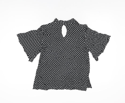 Womens UK Size M Zara Black Basic Blouse