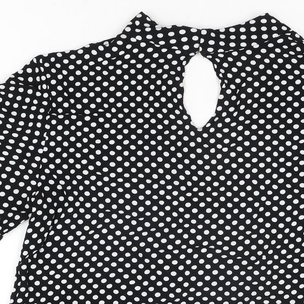 Womens UK Size M Zara Black Basic Blouse