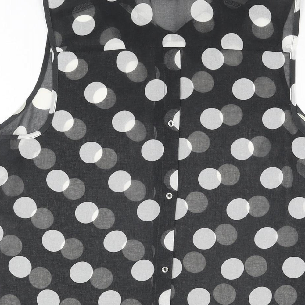 Womens UK Size 8 NEXT Black Basic Button-Up