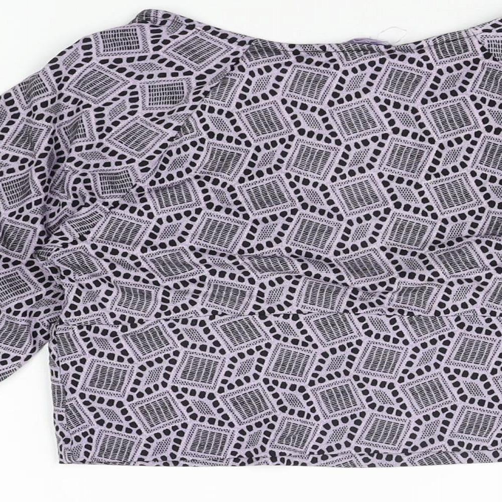 Womens UK Size S Pins & Needles Purple Cropped T-Shirt
