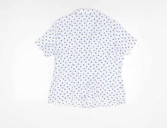 Womens UK Size 12 BHS White Basic Button-Up