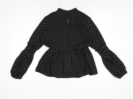 Womens UK Size 8 Boohoo Black Basic Blouse